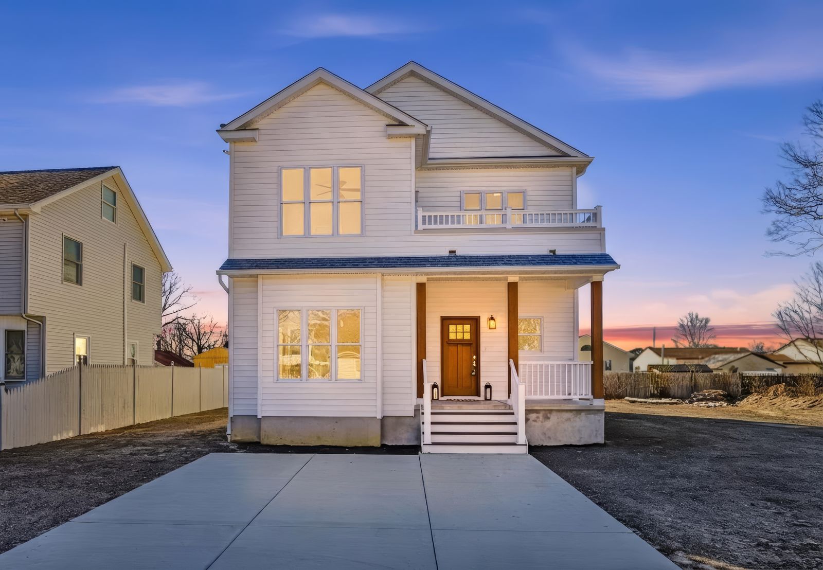 New construction Villas NJ home at virtual twilight
