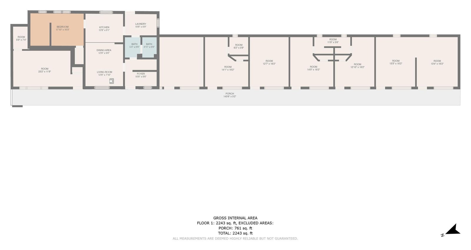 Office suite, lower level, room by room