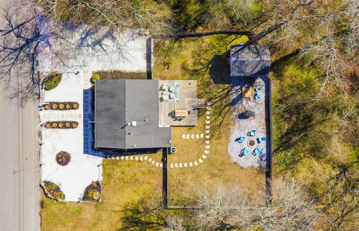 Top-down drone view of a lot in Villas NJ