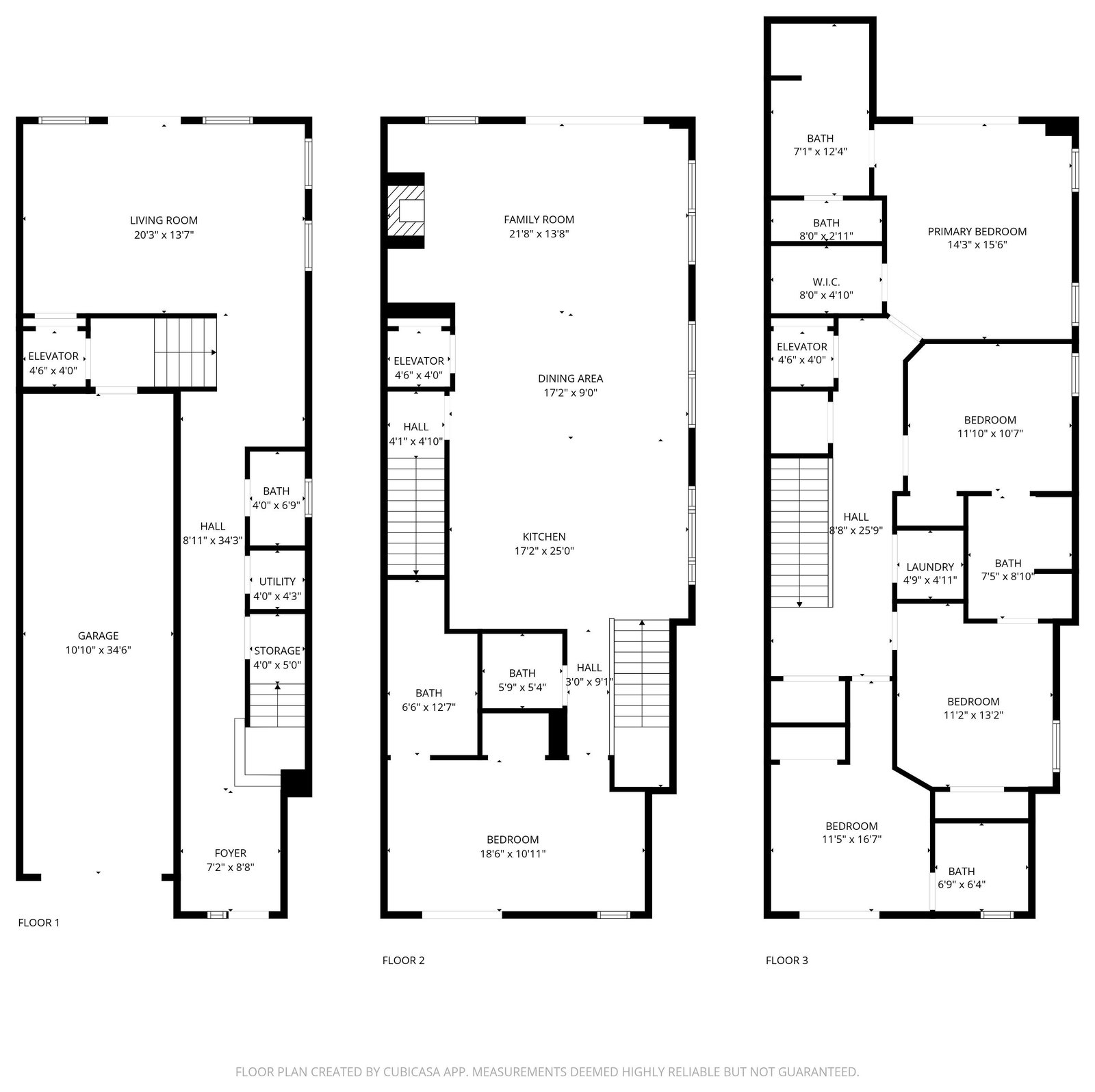 All three floors of a bayside townhome on one sheet