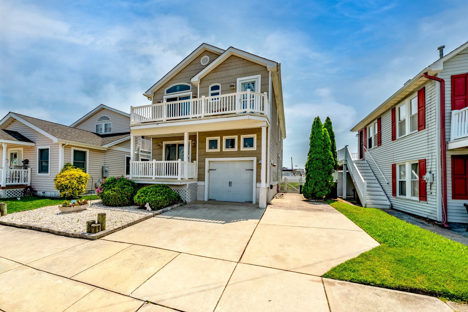 Two-story Wildwood NJ shore home with balconies and garage