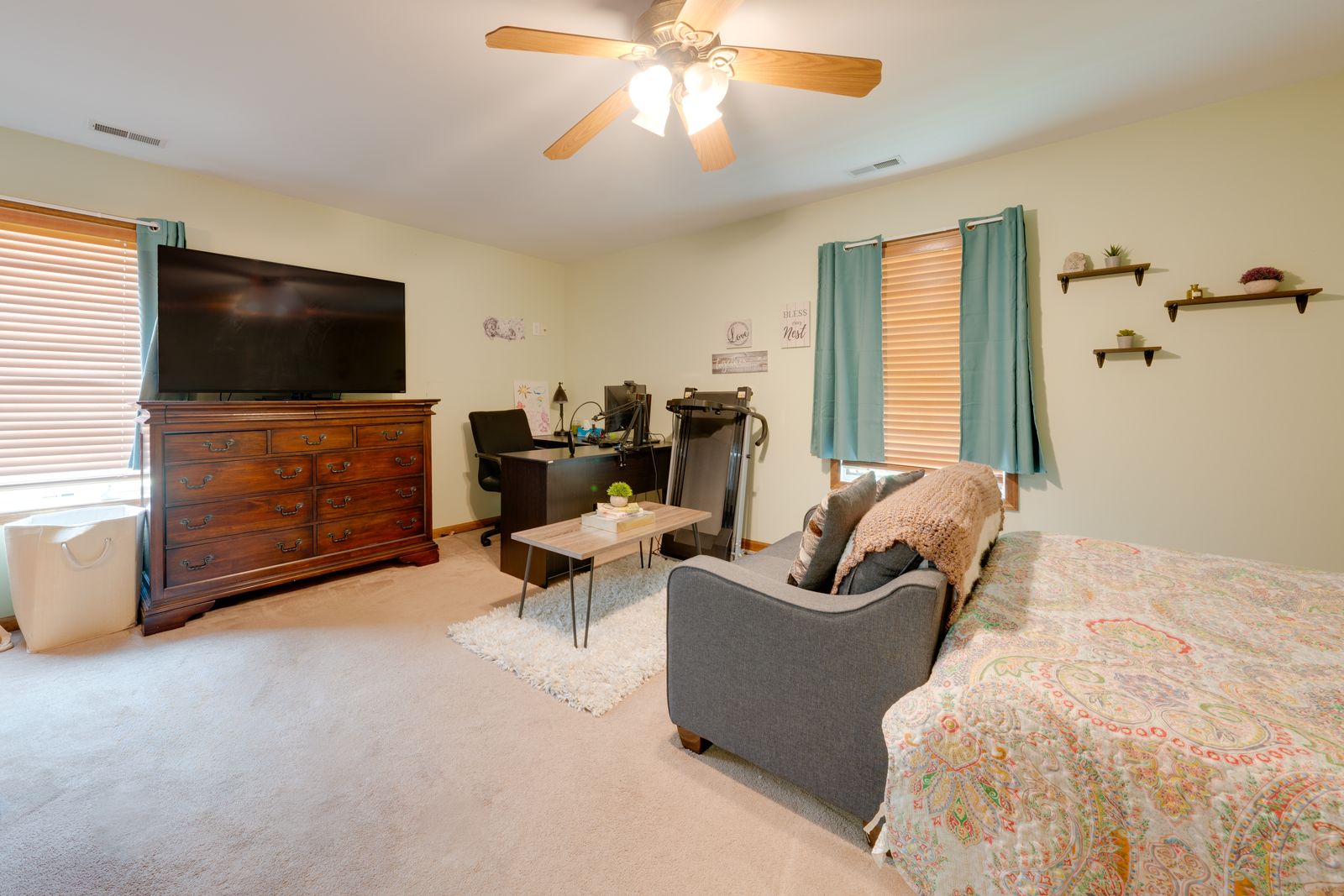 Primary bedroom with sitting area