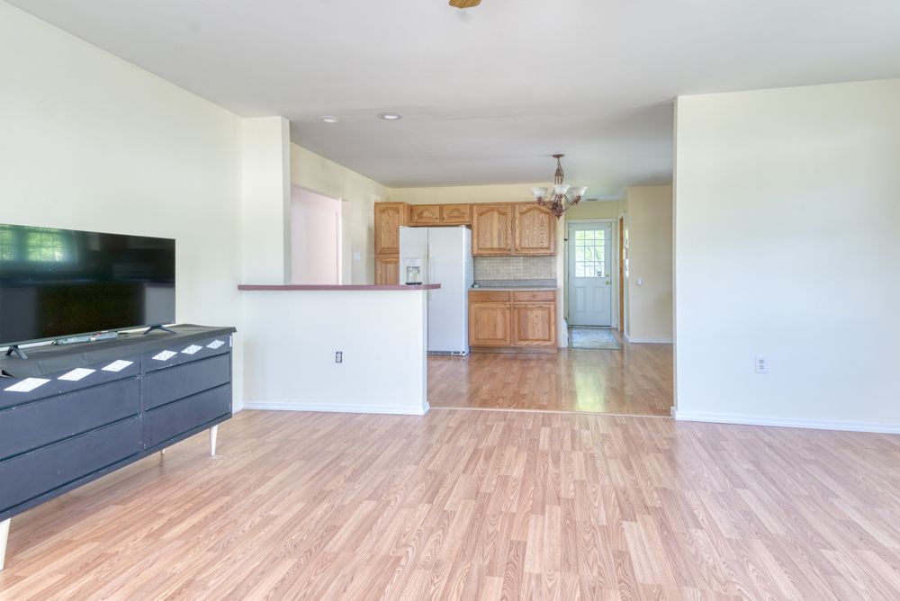 Open living area flowing into the kitchen