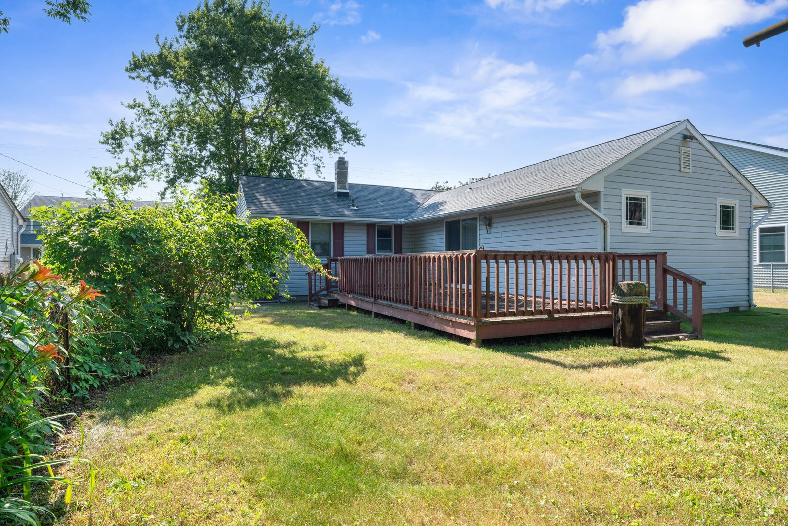 Back deck and large backyard