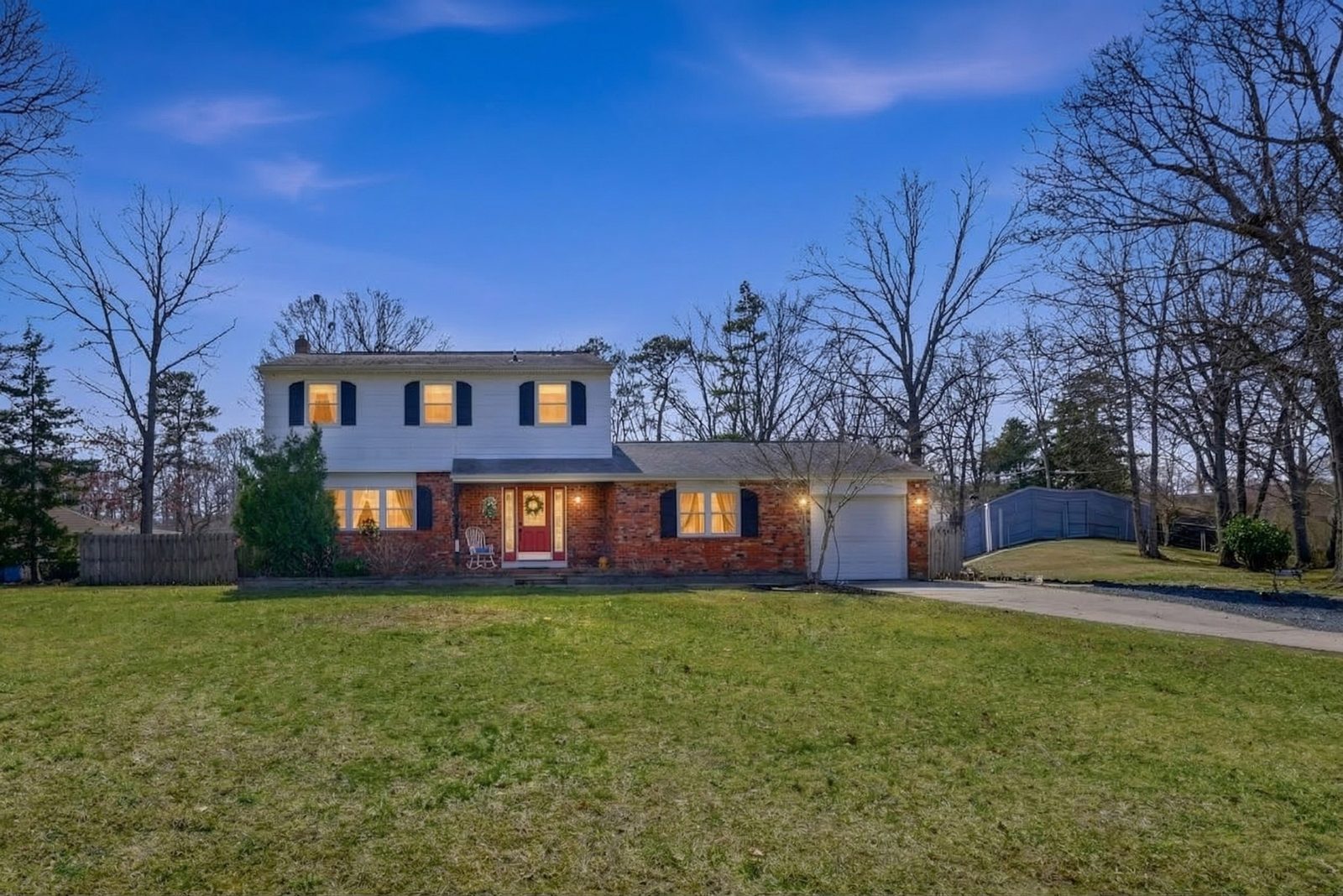 Front exterior of an Ocean View NJ home at dusk